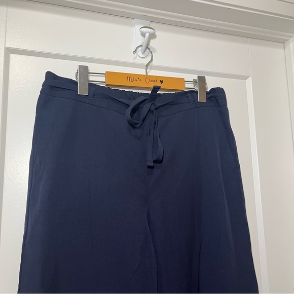TALBOTS - Tie String - Navy Blue Pant - Trousers - Women’s L - Picture 7 of 13
